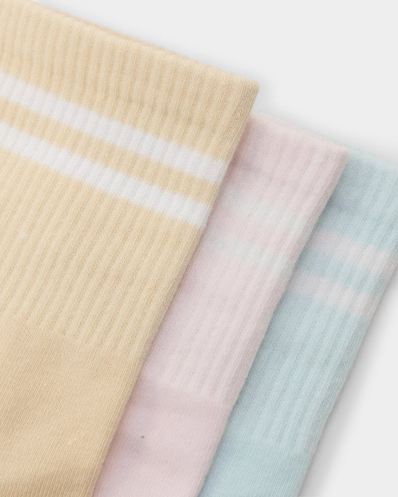 Stussy Socks Womens Graffiti Crew Multi 3 Pack Size OSFM