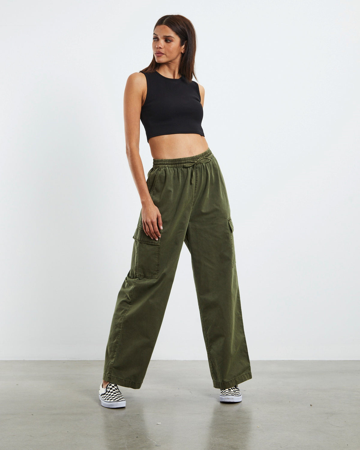 Stussy Womens Drew Cargo Beach Pant Dusty Green