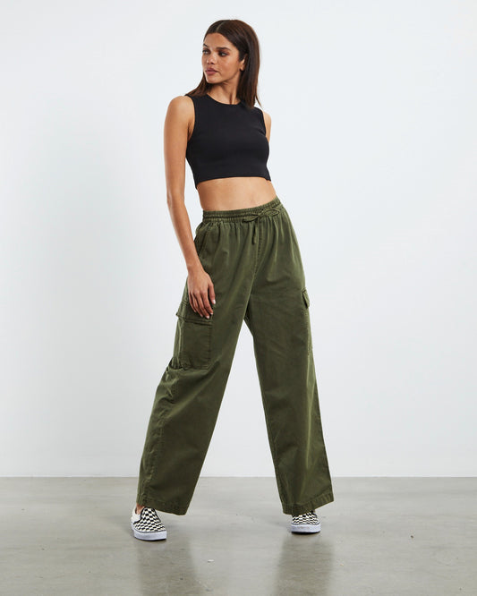 Stussy Womens Drew Cargo Beach Pant Dusty Green