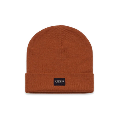Kingpin Skate Supply Beanie Cuff Black Label Copper Skateboard Hat