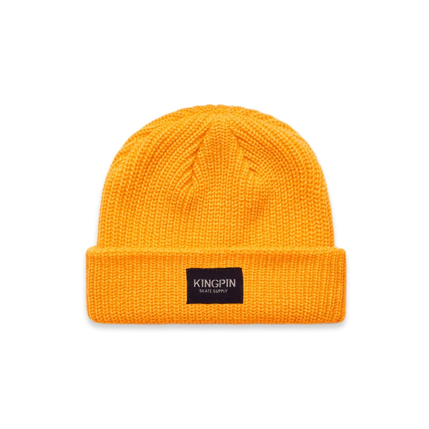 Kingpin Skate Supply Beanie Cable Black Label GOLD Skateboard Hat