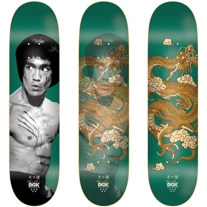 DGK Skateboard Deck Bruce Lee Emerald Golden Dragon Lenticular 8.25"