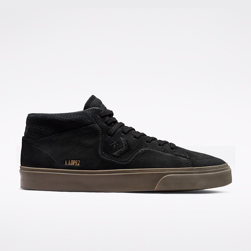Cons Shoes Louie Lopez Pro Mid Black Dark Mushroom Converse Skateboard Sneakers