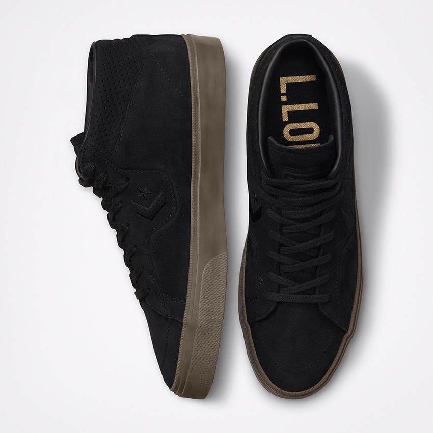 Cons Shoes Louie Lopez Pro Mid Black Dark Mushroom Converse Skateboard Sneakers