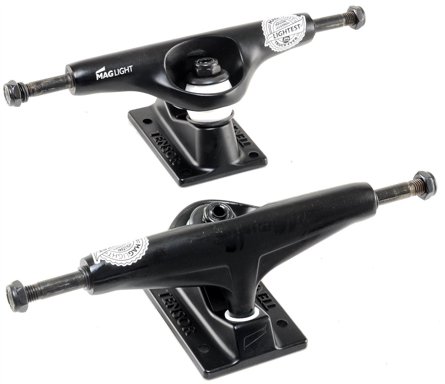 Tensor Skateboard Trucks Mag Light 5.5 Black Hollow Set 8.25" Axles