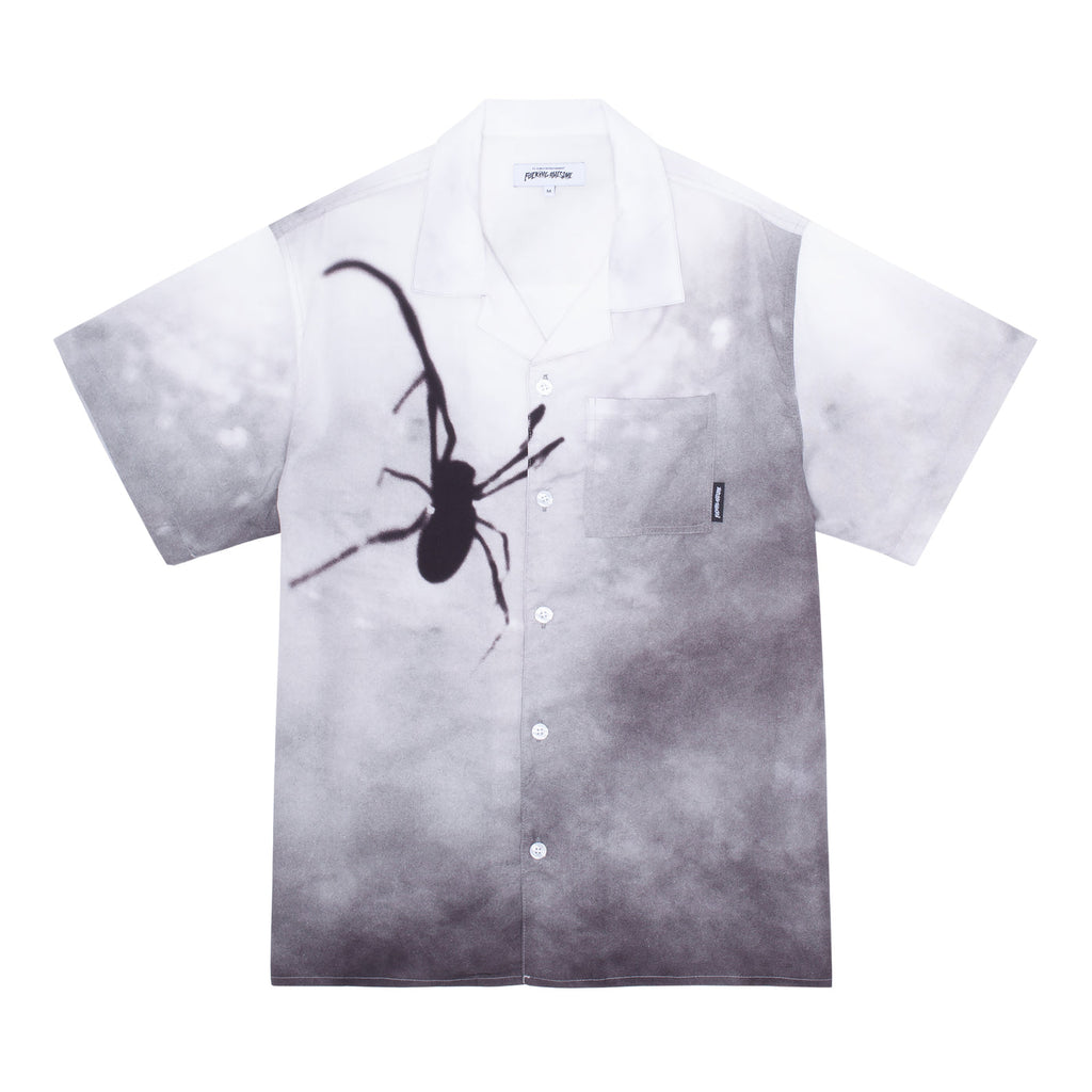 Fucking Awesome Spider Photo Club Shirt Heather Grey Fa Skateboard Button Up