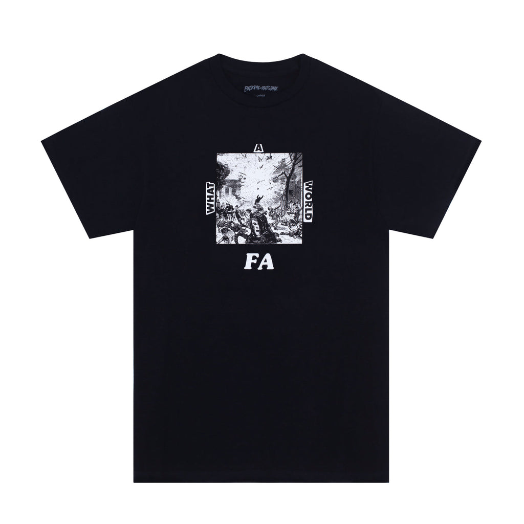 Fucking Awesome Tee What A World Black Fa Skateboard T Shirt