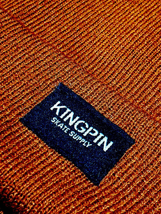Kingpin Skate Supply Beanie Cuff Black Label Copper Skateboard Hat