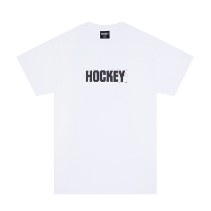 Hockey Tee Sticker Logo White Skateboard T-Shirt