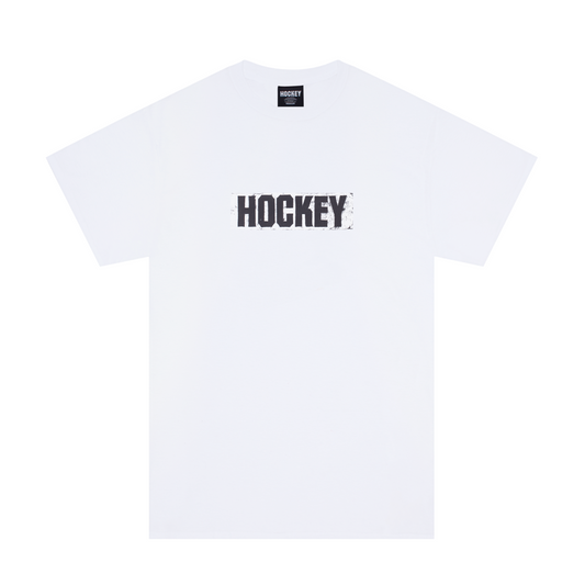 Hockey Tee Sticker Logo White Skateboard T-Shirt