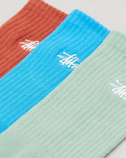 Stussy Socks Graffiti Crew Multi Colour 3 Pack Size OSFM New Skateboard Sox