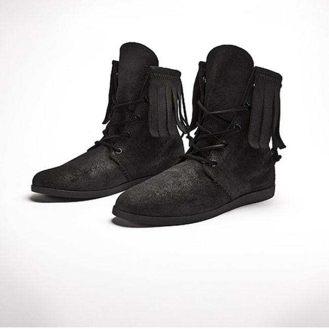 KR3W Lincoln Black Waxed Suede/Black Sole USA 9 UK 8 Skate Hip Hop Krew Shoes