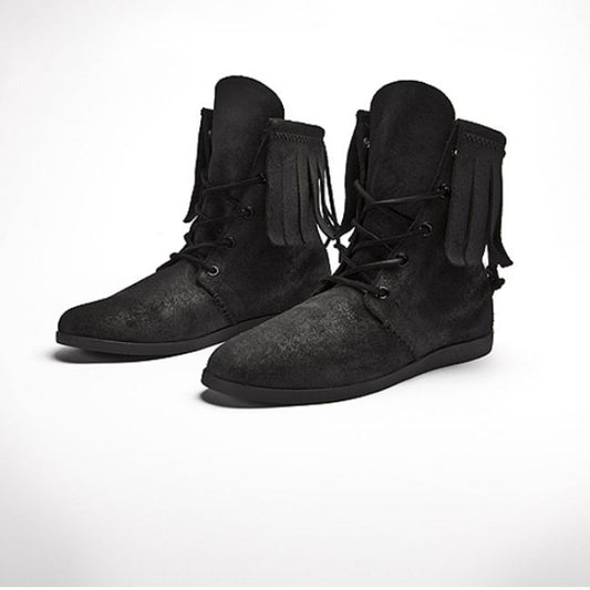 KR3W Lincoln Black Waxed Suede/Black Sole USA 9 UK 8 Skate Hip Hop Krew Shoes