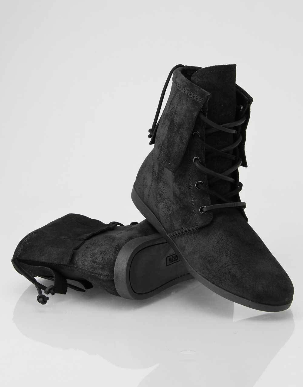 KR3W Lincoln Black Waxed Suede/Black Sole USA 9 UK 8 Skate Hip Hop Krew Shoes