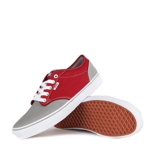 Vans Shoes Atwood Canvas Mid Grey Rio Red USA SIZE Skateboard Sneakers