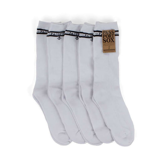 PASS~PORT Socks 3 Pack Hi WHITE Pass Port Pass-Port Passport Sox