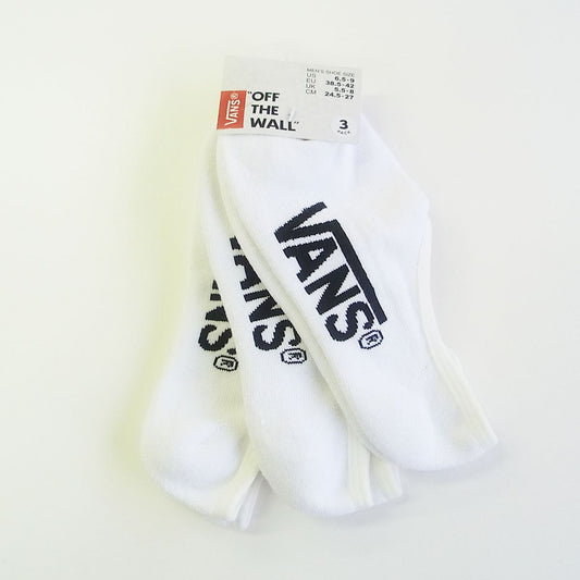 Vans Socks 3 Pack No Show White SIZE 9-13 Invisible Skateboard Sox