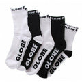 Globe Socks 5 Pack Quarter Black White Crew Size 2 8 Skateboard Sox