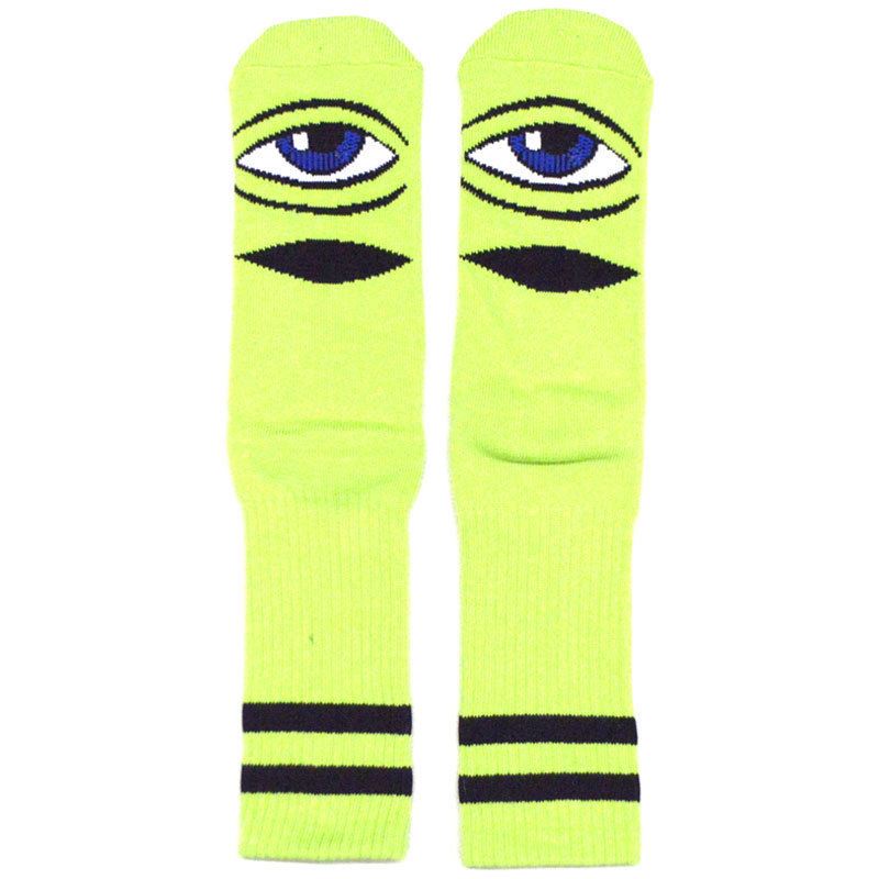Toy Machine Socks Sect Eye Lime OSFM New Skateboard Sox