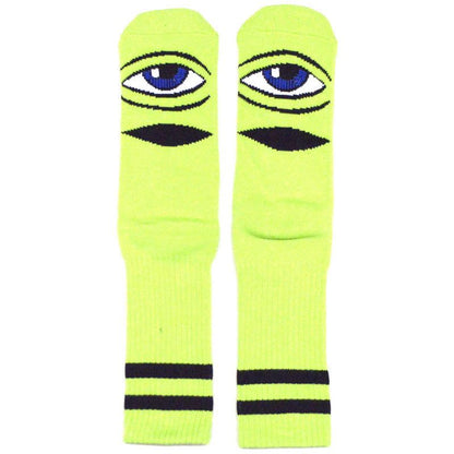 Toy Machine Socks Sect Eye Lime OSFM New Skateboard Sox