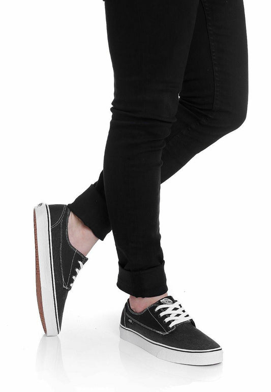Vans Shoes Brigata (Washed Canvas) Pirate Black White Skateboard Surf Sneakers