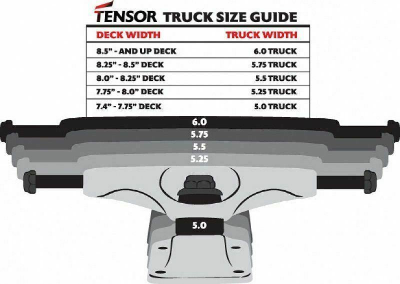 Tensor Skateboard Trucks Mag Light 5.5 Black Hollow Set 8.25" Axles