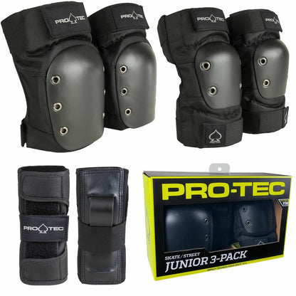 Pro-Tec Pads Street Elbow & Knee Set JUNIOR MEDIUM Protec Safety Skate Gear GONG