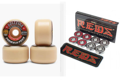 Spitfire Skateboard Wheels Formula Four Conical Full 53mm 101 Bones Reds Bearing