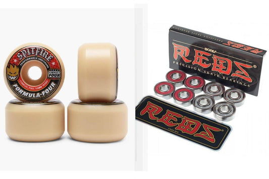 Spitfire Skateboard Wheels Formula Four Conical Full 53mm 101 Bones Reds Bearing
