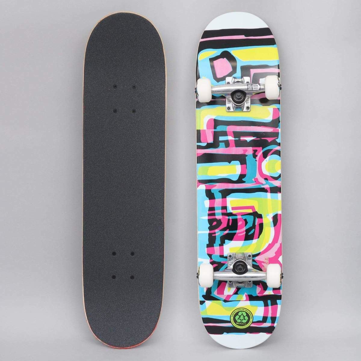 Blind Skateboard Complete Logo Glitch Youth Fp 7 25 White Pre Assembled