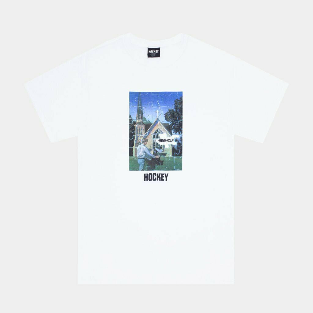 Hockey Tee Hellhole White Skateboard T-Shirt