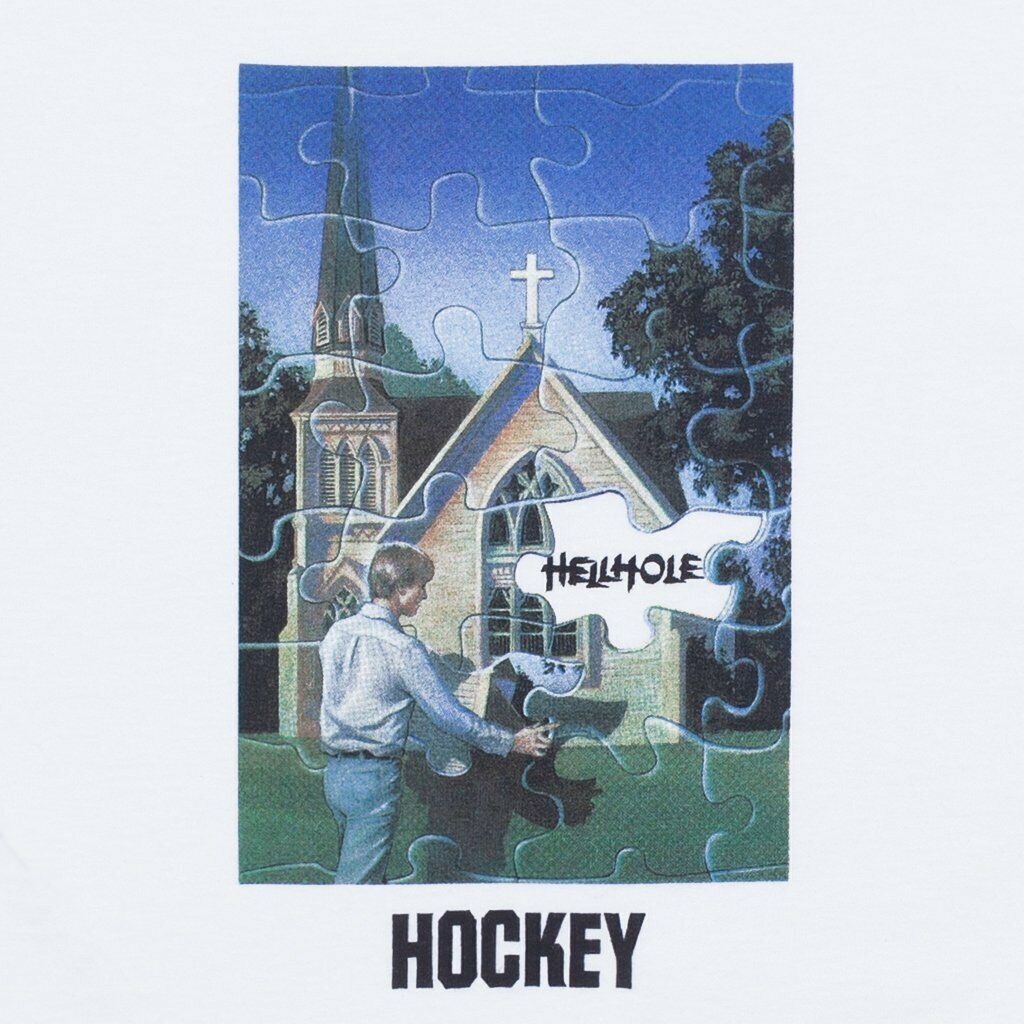Hockey Tee Hellhole White Skateboard T-Shirt