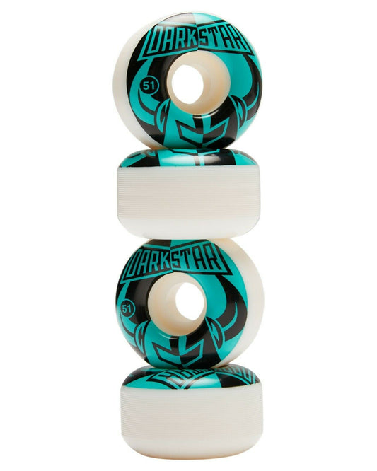 Darkstar Skateboard Wheels Divide Black Aqua 51mm 99a