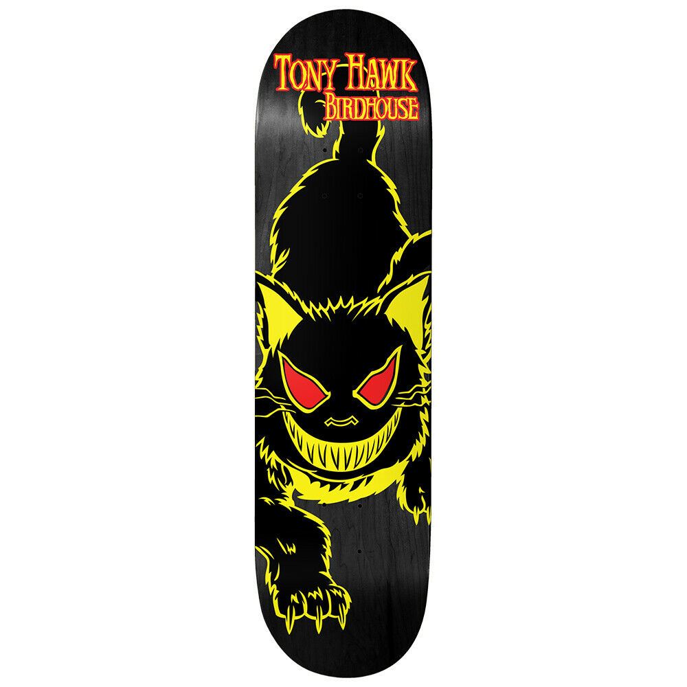 Birdhouse Skateboard Deck Tony Hawk Evil Cat 8" Yellow