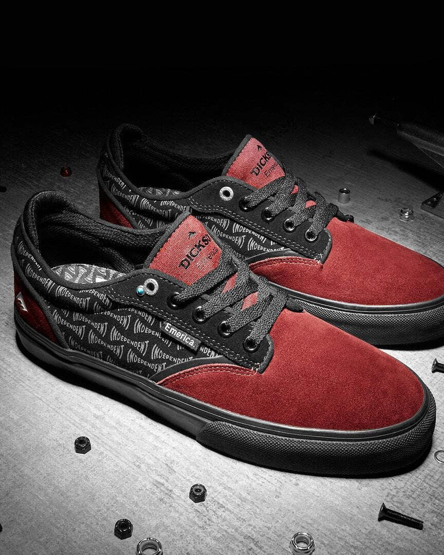 Emerica Shoes Dickson X Independent Red Black Us Size Skateboard Sneakers