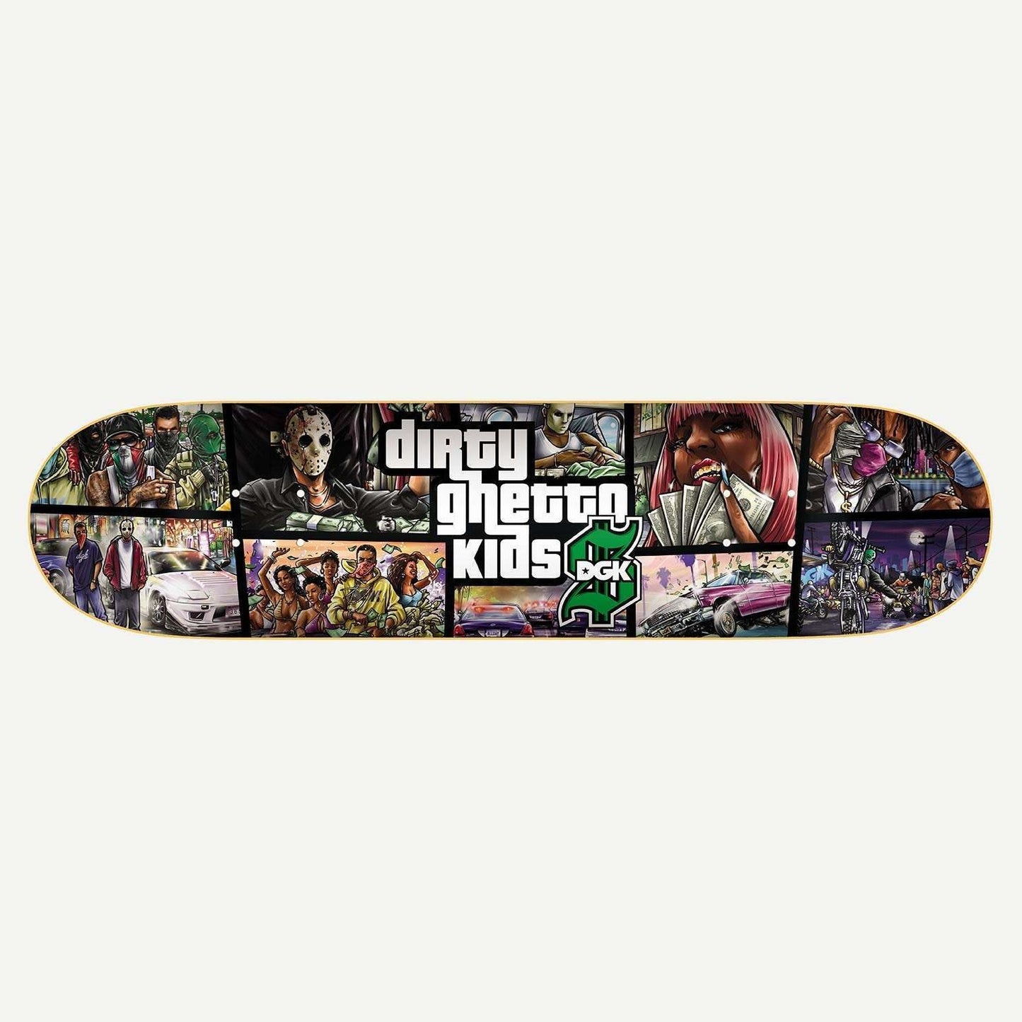 DGK Skateboard Deck Scrapbook 8.25" Dirty Ghetto Kids x GTA