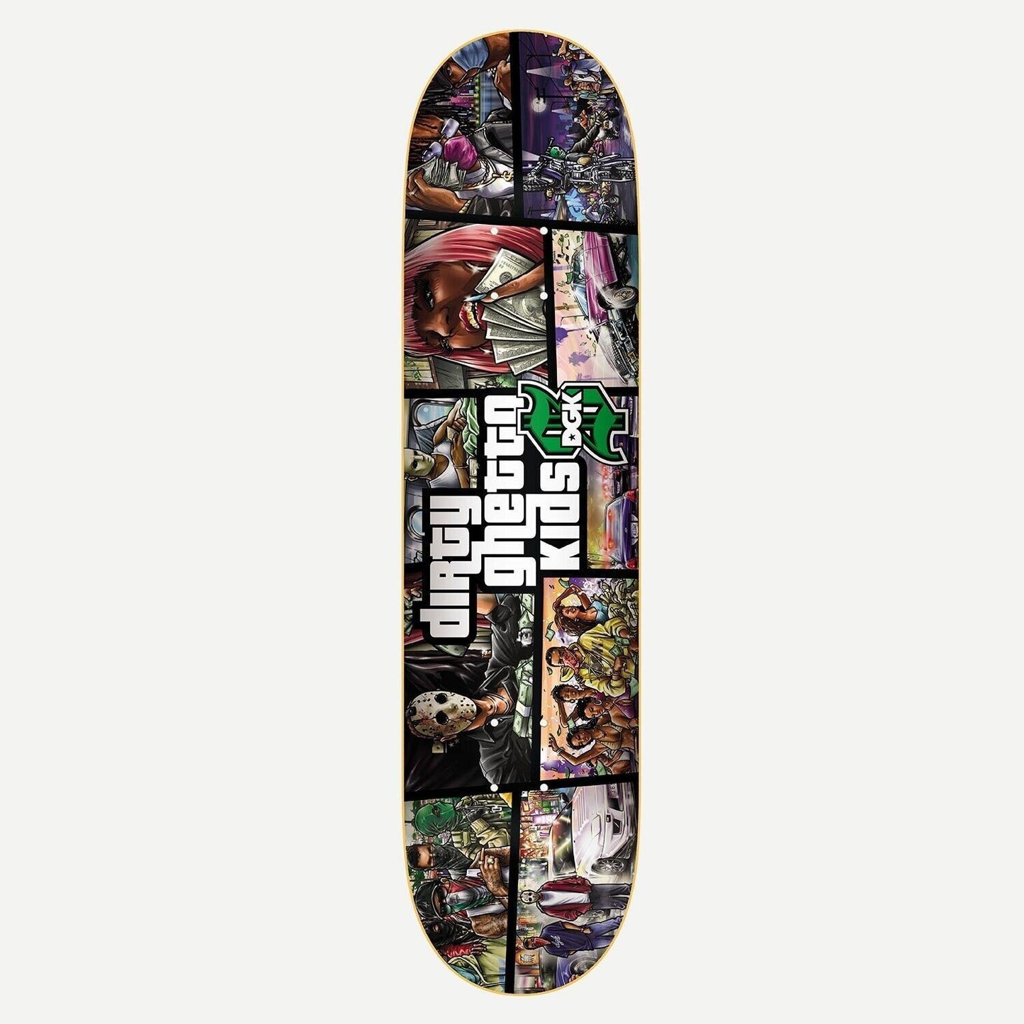DGK Skateboard Deck Scrapbook 8.25" Dirty Ghetto Kids x GTA