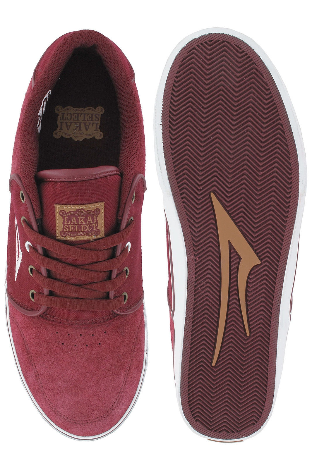 Lakai Shoes Carlo Burgundy Suede New Skateboard Sneakers