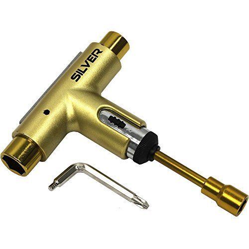 Silver Trucks Skate Tool Gold Premium Ratchet Complete Skateboard T-Tool