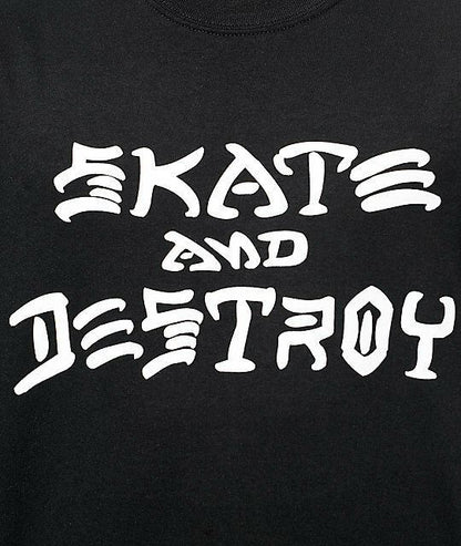 Thrasher Tee Skate And Destroy Black Skateboard Magazine Skateboard T-Shirt