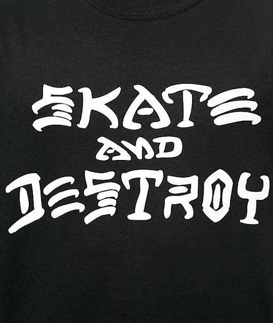 Thrasher Tee Skate And Destroy Black Skateboard Magazine Skateboard T-Shirt