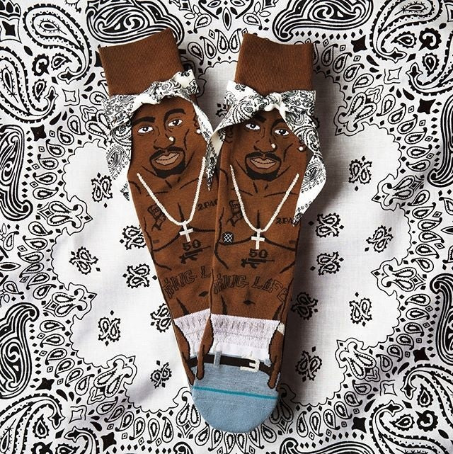 Stance Socks Tupac Shakur Resurrected Size L 2Pac Skateboard Sox