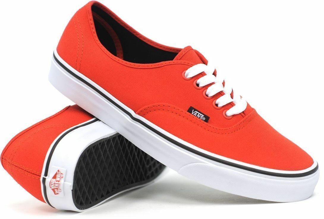 Vans Shoes Authentic Fiery Red Black Usa Size Skateboard Sneakers