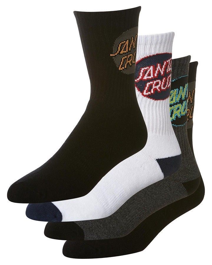 Santa Cruz Socks 4 Pack YOUTH POP Crew SIZE 2-8 New Men Skateboard Sox