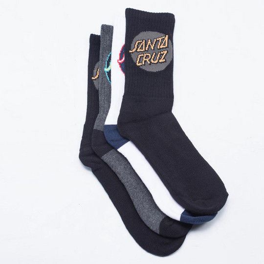 Santa Cruz Socks 4 Pack YOUTH POP Crew SIZE 2-8 New Men Skateboard Sox