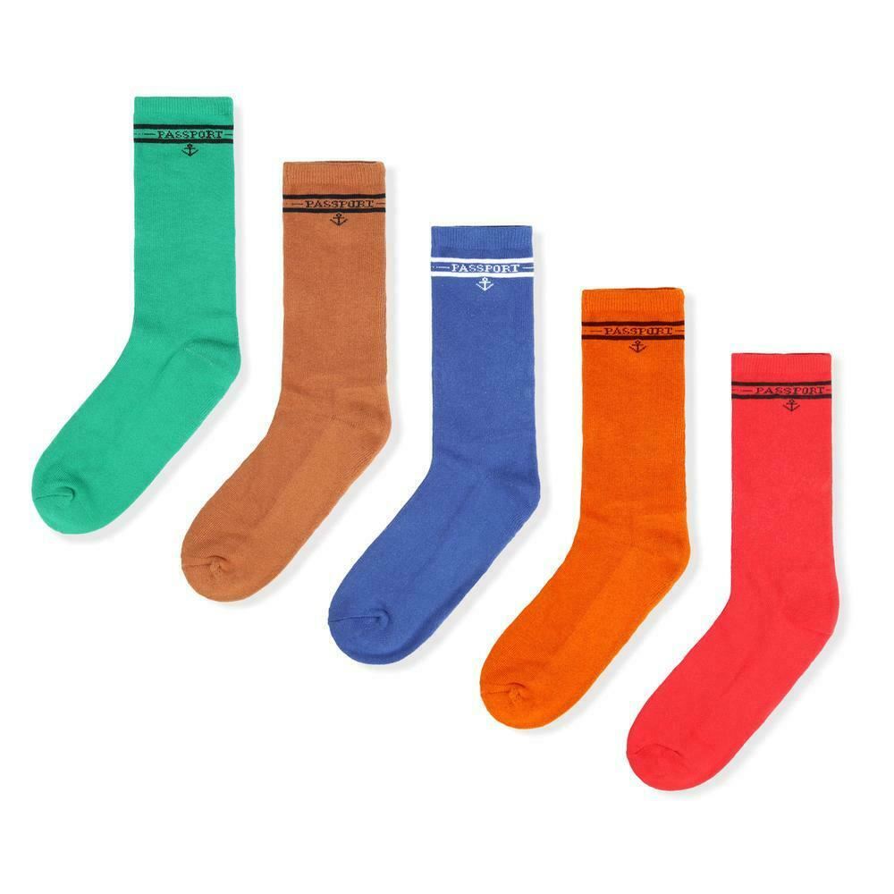 PASS~PORT Socks 3 Pack Hi Multi Black/Green/Chocolate Pass Port Passport Sox