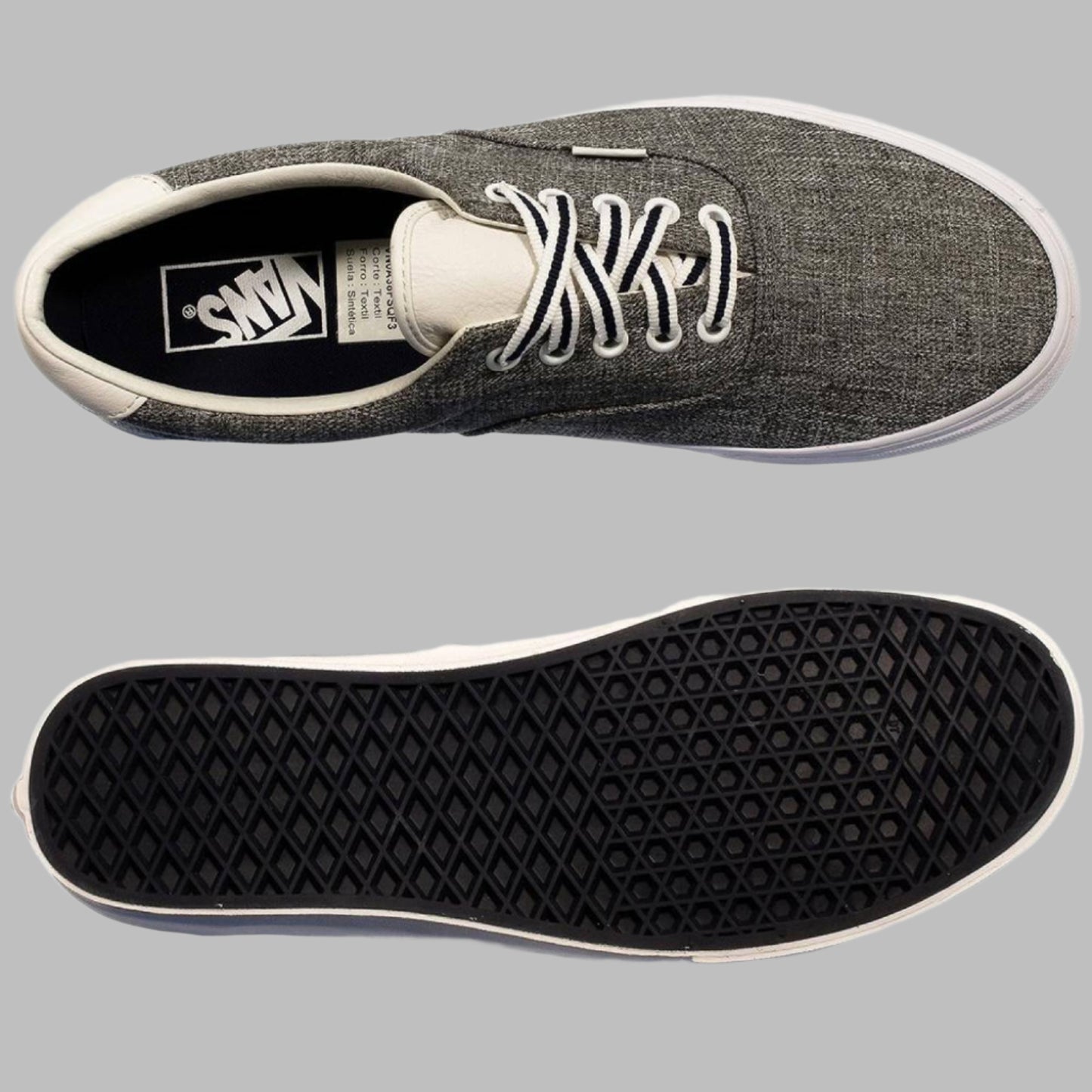 VANS Shoes ERA 59 (Varsity) Frost Gray Blanc De Blanc US SIZE Skateboard Sneaker