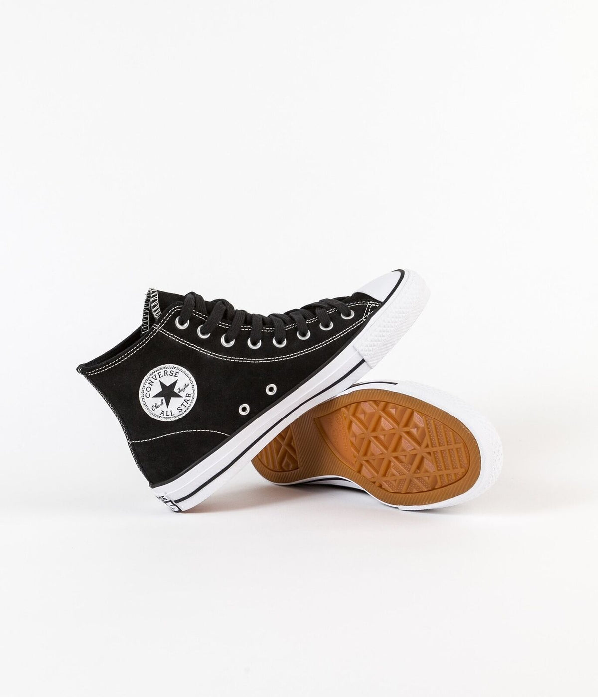 Cons Shoes Ctas Pro Hi Suede Black Black White Converse Skateboard Sneakers