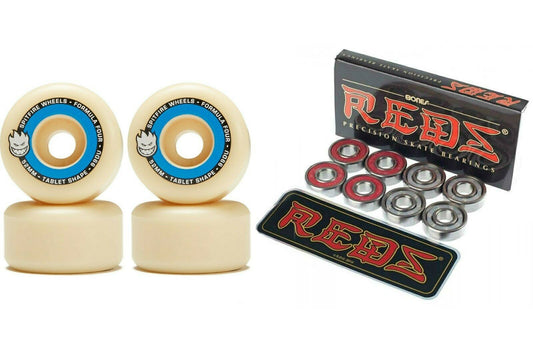 Spitfire Skateboard Wheels F4 Tablets 54mm 99D + Bones Reds Bearings
