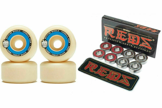 Spitfire Skateboard Wheels F4 Tablets 52mm 99D + Bones Reds Bearings